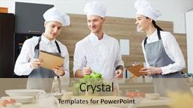  Presentation with cooking chef - Amazing presentation design having preparation lectures - content professional chef in white backdrop and a coral colored foreground