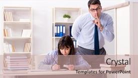  Presentation with giving - Presentation enhanced with preparation lectures - male lecturer giving lecture background and a coral colored foreground