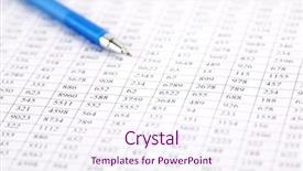  Presentation with balance - Beautiful presentation theme featuring preparation of a balance sheet backdrop and a sky blue colored foreground