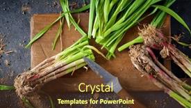  Presentation with garlic - PPT layouts consisting of preparation-of-a-bunch background and a tawny brown colored foreground