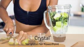  Presentation with green apple - Amazing slide set having preparation of a green detox backdrop and a coral colored foreground