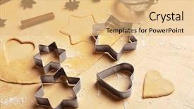  Presentation with cookies christmas - Theme having preparation of christmas cookies background and a coral colored foreground