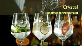  Presentation with beverages - Slide deck enhanced with preparation-of-cocktail-drinks background and a tawny brown colored foreground