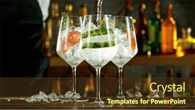  Presentation with beverages - Presentation featuring preparation-of-cocktail-drinks background and a tawny brown colored foreground