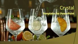  Presentation with beverages - Presentation theme with preparation-of-cocktail-drinks background and a tawny brown colored foreground