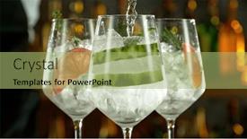  Presentation with beverages - Slide deck with preparation-of-cocktail-drinks background and a mint green colored foreground