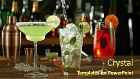  Presentation with beverages - Slides featuring preparation-of-cocktail-drinks background and a tawny brown colored foreground