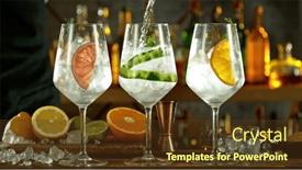 Presentation with beverages - Presentation theme featuring preparation-of-cocktail-drinks background and a tawny brown colored foreground