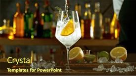  Presentation with cocktail bar - Presentation design having preparation-of-cocktail-drins background and a tawny brown colored foreground