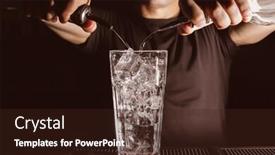  Presentation with cocktail bar - Slides featuring preparation of cocktail on the bar close-up background and a wine colored foreground