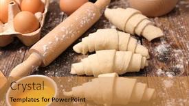  Presentation with croissant - Cool new theme with preparation-of-french-croissant backdrop and a gold colored foreground
