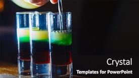  Presentation with shots - PPT theme enhanced with preparation-of-shots-cocktails-close background and a wine colored foreground