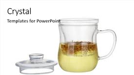  Presentation with white flowers - Presentation theme consisting of preparation of the chamomile tea background and a white colored foreground