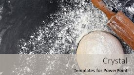  Presentation with dough - Audience pleasing PPT theme consisting of preparation-of-the-dough backdrop and a soft green colored foreground