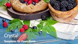  Presentation with whole grain flour - Colorful slide set enhanced with preparation of whole-grain galette backdrop and a teal colored foreground