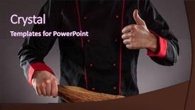  Presentation with master chef - Cool new PPT layouts with preparation ready for product placement backdrop and a wine colored foreground