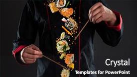  Presentation with master chef - Slide deck enhanced with preparation ready for product placement background and a dark gray colored foreground