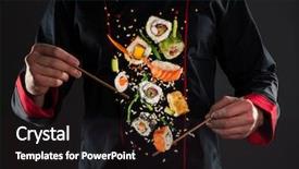  Presentation with master chef - Slide set consisting of preparation ready for product placement background and a wine colored foreground