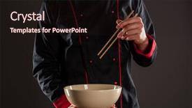  Presentation with master chef - Presentation design featuring preparation ready for product placement background and a wine colored foreground