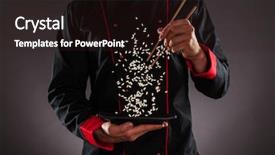  Presentation with master chef - Beautiful slide set featuring preparation ready for product placement backdrop and a wine colored foreground