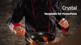  Presentation with food grill - PPT theme enhanced with preparation ready for product placement background and a wine colored foreground