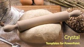  Presentation with fresh bread subway food - Colorful presentation theme enhanced with clip art teen age - four children s silhouettes backdrop and a light gray colored foreground