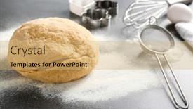  Presentation with butter - Slide set having prepared-dough-for-butter-cookies background and a coral colored foreground