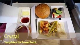  Presentation with plane - Amazing PPT layouts having prepared food on the plane backdrop and a  colored foreground