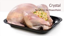  Presentation with cooking cartoon - Presentation theme enhanced with prepared for cooking stuffed turkey background and a lemonade colored foreground