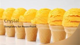 Presentation with ice cream - Slide set consisting of prepared-ice-cream-horizontal-arrangement background and a yellow colored foreground