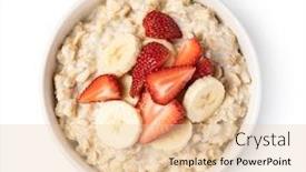  Presentation with berries - Beautiful presentation design featuring prepared-oatmeal-with-fruits backdrop and a lemonade colored foreground
