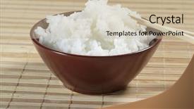  Presentation with chopsticks - Presentation featuring prepared rice in a bowl background and a  colored foreground