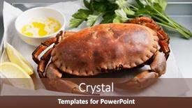  Presentation with swedish - Slide deck featuring prepared-swedish-crab-served background and a tawny brown colored foreground