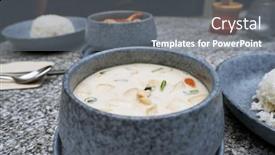  Presentation with thai - Presentation theme enhanced with prepared-tom-kha-kai-thai background and a gray colored foreground