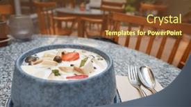  Presentation with thai - PPT theme enhanced with prepared-tom-kha-kai-thai background and a tawny brown colored foreground