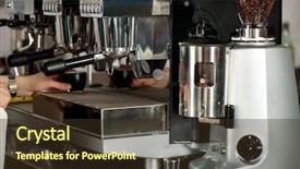  Presentation with coffee shop - Colorful theme enhanced with prepares espresso in his coffee backdrop and a tawny brown colored foreground