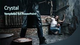  Presentation with rope - PPT theme enhanced with prepares to strangle his victim background and a wine colored foreground