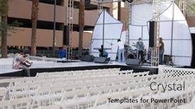  Presentation with fashion show - Theme enhanced with prepariation-for-outdoor-event-fashion background and a light gray colored foreground