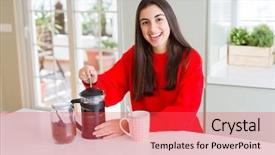  Presentation with ethical desicion making and ethical leadership - Presentation theme consisting of preparing a cup of latte background and a  colored foreground