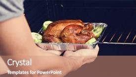  Presentation with road safety young drivers - PPT theme featuring preparing an appetizing roast turkey background and a coral colored foreground