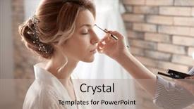  Presentation with artist - Slide set featuring preparing bride before her wedding background and a coral colored foreground