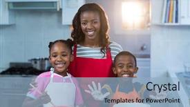  Presentation with cake - Slide deck enhanced with preparing cake with their mother background and a  colored foreground