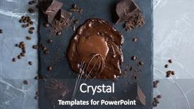  Presentation with hot sauce - Slides having preparing chocolate sauce for a chocolate cake close-up image of hot liquid chocolate background and a dark gray colored foreground