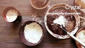  Presentation with dough - Amazing theme having preparing dough for chocolate pie on table close up backdrop and a coral colored foreground