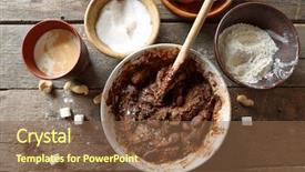  Presentation with dough - PPT theme with cacao butter - preparing dough for chocolate pie background and a tawny brown colored foreground