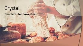  Presentation with dough - Slide deck with preparing dough for homemade pastry background and a lemonade colored foreground