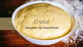  Presentation with yeast - Cool new PPT layouts with preparing-dough-for-white-bread backdrop and a blonde colored foreground