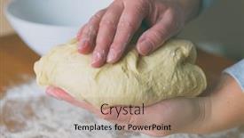  Presentation with yeast - Colorful slides enhanced with preparing-dough-for-white-bread backdrop and a coral colored foreground