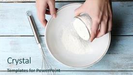  Presentation with dough - Amazing theme having cake prepzration - preparing dough mixing ingredients backdrop and a sky blue colored foreground