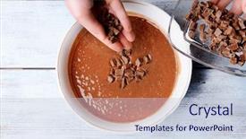  Presentation with dough - Amazing PPT theme having preparing-dough-mixing-ingredients backdrop and a lemonade colored foreground